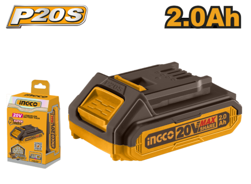 20V 2.0Ah Lithium-Ion Battery (FBLI20011) – Integrated LED Indicator Universal Fit for 500+ Cordless Power Tools INGCO 20V 2.0Ah Lithium-Ion Battery (FBLI20011) – Integrated LED Indicator Universal Fit for 500+ Cordless Power Tools INGCO