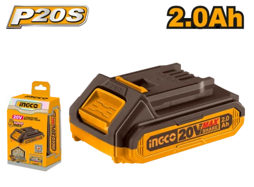 20V 2.0Ah Lithium-Ion Battery (FBLI20011) – Integrated LED Indicator Universal Fit Cordless Power Tool Battery | INGCO
