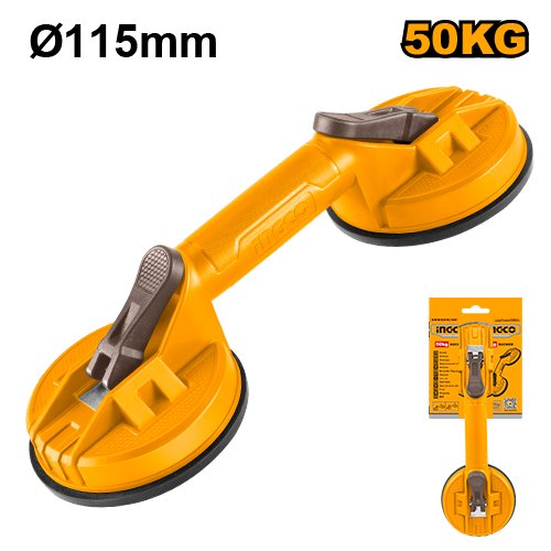 Heavy Duty Dual Suction Cup Lifter 50kg (HSU025001) – 115mm Vacuum Pads for Glass, Large Tiles & Sheet Metal High-Impact ABS Handle INGCO Heavy Duty Dual Suction Cup Lifter 50kg (HSU025001) – 115mm Vacuum Pads for Glass, Large Tiles & Sheet Metal High-Impact ABS Handle INGCO