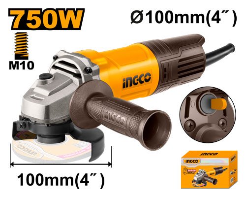 Industrial Angle Grinder 750W (AG750282) – 100mm 4-Inch Disc Capacity 12000RPM High-Velocity Metal & Stone Cutter INGCO Industrial Angle Grinder 750W (AG750282) – 100mm 4-Inch Disc Capacity 12000RPM High-Velocity Metal & Stone Cutter INGCO