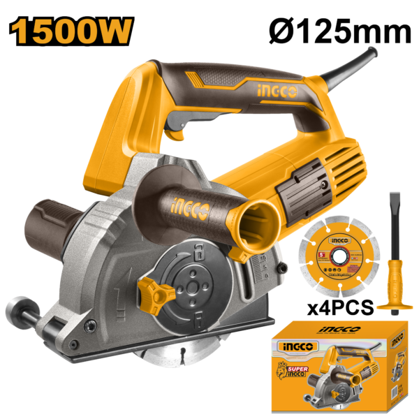 Industrial Twin-Blade Wall Chaser 1500W (WLC15008) – 125mm Disc Size Fully Adjustable 29mm Depth & 30mm Width Concrete Grooving Machine – Anti-Vibration Auxiliary Handle with 4-Pcs Diamond Cut Industrial Twin-Blade Wall Chaser 1500W (WLC15008) – 125mm Disc Size Fully Adjustable 29mm Depth & 30mm Width Concrete Grooving Machine – Anti-Vibration Auxiliary Handle with 4-Pcs Diamond Cut