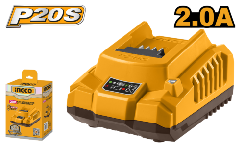 Lithium-Ion Battery Charger 20V (FCLI2001) – 2.0A Output Speed Smart Charging Technology for P20S Series Batteries INGCO Lithium-Ion Battery Charger 20V (FCLI2001) – 2.0A Output Speed Smart Charging Technology for P20S Series Batteries INGCO