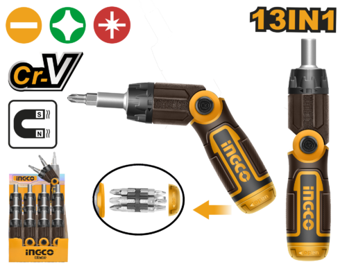 Ratchet Screwdriver Set 13-in-1 (AKISD1208) – Unique Folding Handle INGCO Ratchet Screwdriver Set 13-in-1 (AKISD1208) – Unique Folding Handle INGCO