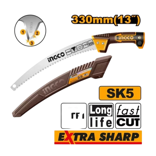 Tree Pruning Saw 13330mm (HPS3306) – Premium SK5 Steel & 7TPI Triple-Edge Teeth With Extension Pole Adapter & PP Safety Shell INGCO Tree Pruning Saw 13330mm (HPS3306) – Premium SK5 Steel & 7TPI Triple-Edge Teeth With Extension Pole Adapter & PP Safety Shell INGCO