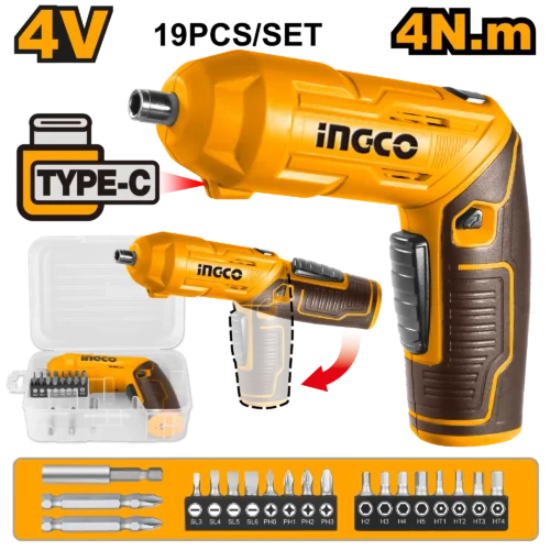 cordless-screwdriver-4v-csdli0442-ingco Cordless Screwdriver 4V (CSDLI0442) – 2-Position Adjustable Handle | INGCO