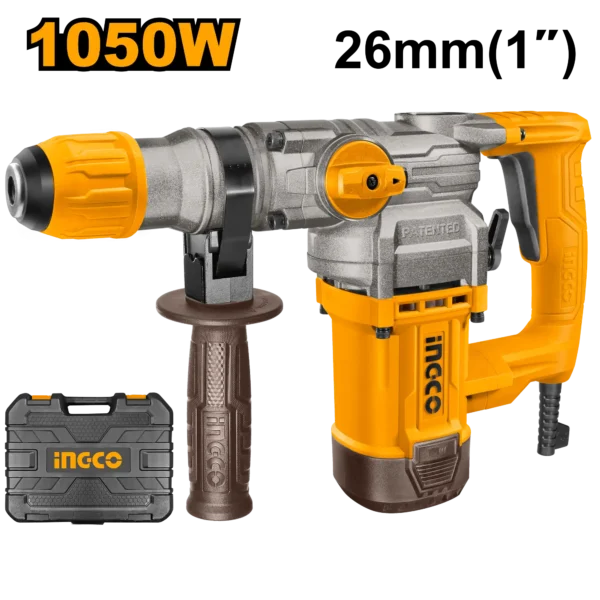 Electric Hammer Drill 1050W (RH10506) – Concrete & Masonry Tool Heavy-Duty Rotary Drill | INGCO