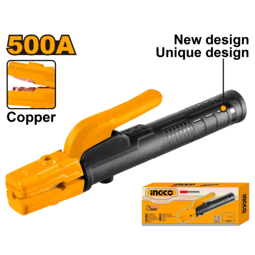 Heavy Duty Arc Welding Holder Clamp 500 Amps (WAH5008) – Netherlands Type Ergonomic Handle for Industrial Arc Inverter Welders | INGCO