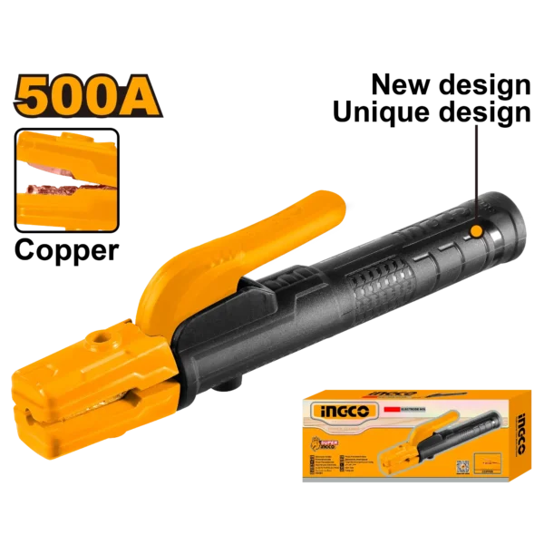 Heavy Duty Arc Welding Holder Clamp 500 Amps (WAH5008) – Netherlands Type Ergonomic Handle for Industrial Arc Inverter Welders | INGCO