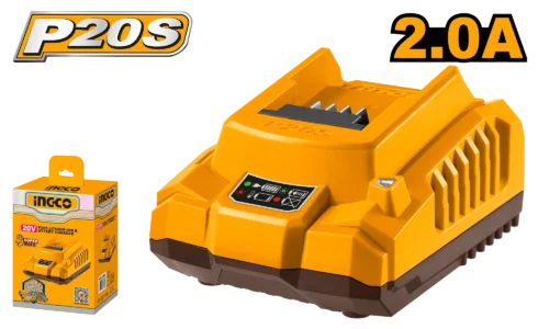 Lithium-Ion Battery Charger 20V (FCLI2001) – 2.0A Output Speed Smart Charging Technology for P20S Series Batteries | INGCO