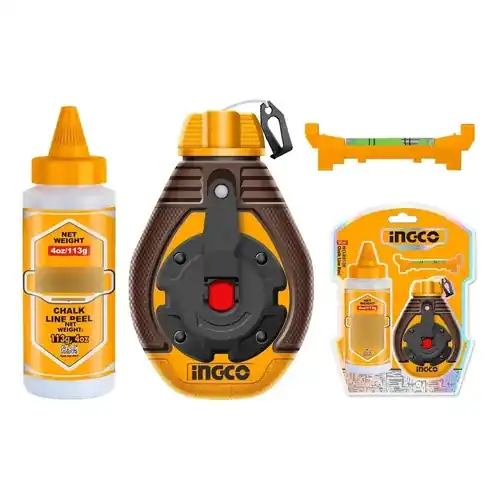 Professional 30-Meter Chalk Line Box Set (HCLR0630) – Planetary Gear System & Strip Guard Clutch Rubber Armored ABS Housing | INGCO