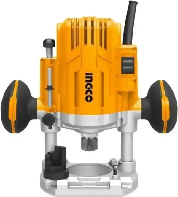 wood-plunge-electric-router-1600w-60mm-rt160028-ingco Wood Plunge Electric Router 1600W (RT160028) – 60mm Plunge Capacity Multi-Collet System (12mm 1/4" 1/2" 8mm 6mm) Heavy-Duty Woodworking Shaper 22000 RPM High-Speed Plunge Carver with Straight Guide | INGCO