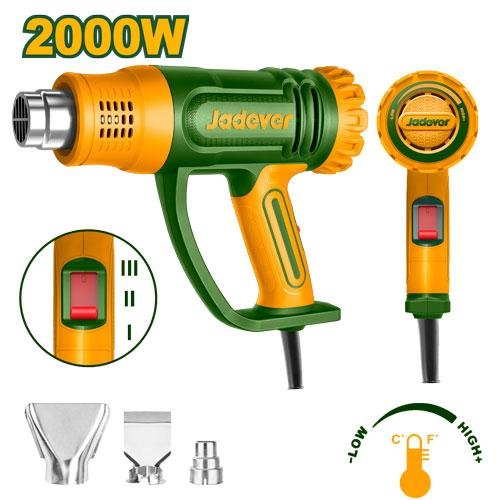 Industrial Precision Heat Gun 2000W (JDHG1520) – Variable Temperature Up to 550°C Multi-Stage 450 Lmin Airflow with 4-Pcs Nozzle & Scraper Kit JADEVER Industrial Precision Heat Gun 2000W (JDHG1520) – Variable Temperature Up to 550°C Multi-Stage 450 Lmin Airflow with 4-Pcs Nozzle & Scraper Kit JADEVER
