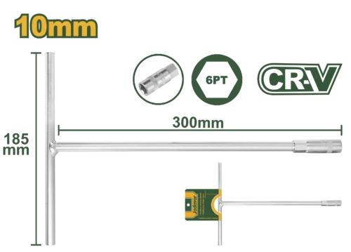 Professional 10mm T-Handle Socket Wrench (JDTH1110) – 300mm Deep Reach Shaft Heavy-Duty CR-V Industrial High-Torque Spanner JADEVER