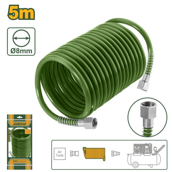 Professional 5-Meter Flexible Polyethylene Air Compressor Hose Pipe (JDQG1905) – Oil & Abrasion Resistant 8mm Outer Diameter Line JADEVER Professional 5-Meter Flexible Polyethylene Air Compressor Hose Pipe (JDQG1905) – Oil & Abrasion Resistant 8mm Outer Diameter Line JADEVER