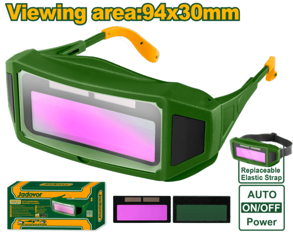 Professional Auto-Darkening Welding Glasses (JDWA1501) – 0.4-1ms Hyper-Fast Switch Time DIN 11 Arc Flash Eye Protection with Solar & Battery Power JADEVER Professional Auto-Darkening Welding Glasses (JDWA1501) – 0.4-1ms Hyper-Fast Switch Time DIN 11 Arc Flash Eye Protection with Solar & Battery Power JADEVER