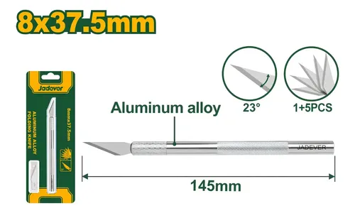 Professional Precision Hobby Knife Kit (JDSK1061) – Lightweight Aluminum Alloy Body Includes 5-Pcs Premium SK5 Carbon Steel Blades for Craft & Detailing JADEVER