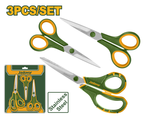 Professional-multi-purpose-scissors-set-3-pcs-jdsx4633-jadever Professional Multi-Purpose Scissors Set 3-Pcs (JDSX4633) – Heavy-Duty Stainless Steel Blade Cutting Tool | JADEVER