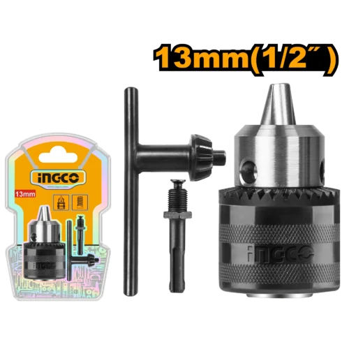 Heavy Duty SDS Plus Rotary Hammer to 13mm Keyed Drill Chuck Converter, Wood Spade & Metal Twist Bit Adaptor Kit (KC1301.1) | INGCO