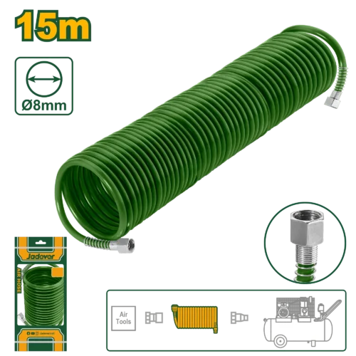 Professional 15-Meter Flexible Extended Polyethylene Air Compressor Hose Pipe (JDQG1915) – Oil & Abrasion Resistant 8mm Outer Diameter Line | JADEVER