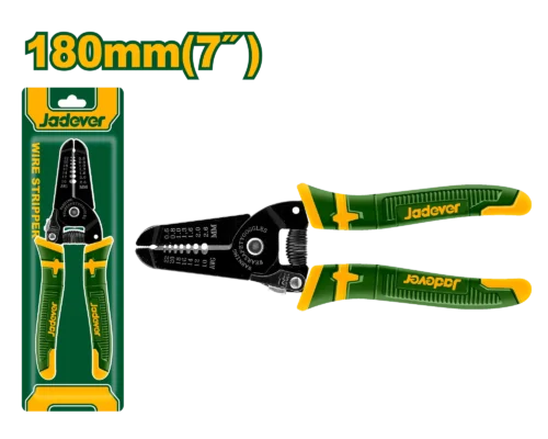 Professional 180mm Wire Stripping Pliers & Shearing Tool (JDPL5607) – Anti-Nick Core Teeth Matrix with High-Comfort Ergonomic Grips | JADEVER