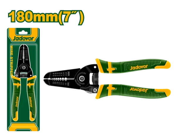 Professional 180mm Wire Stripping Pliers & Shearing Tool (JDPL5607) – Anti-Nick Core Teeth Matrix with High-Comfort Ergonomic Grips | JADEVER