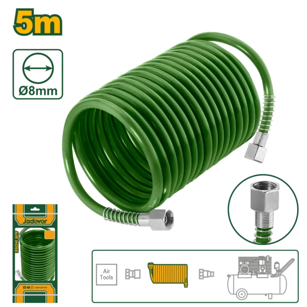 Professional 5-Meter Flexible Polyethylene Air Compressor Hose Pipe (JDQG1905) – Oil & Abrasion Resistant 8mm Outer Diameter Line | JADEVER