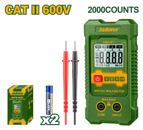 Professional True RMS Smart Digital Multimeter 2000 Counts (JDDM1501) – Auto-Ranging NCV Voltage Tester | JADEVER