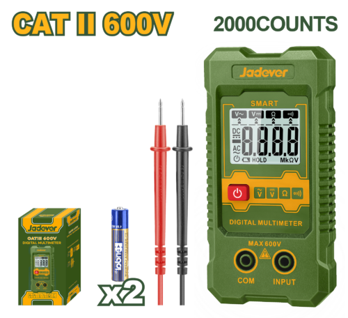professional-true-rms-smart-digital-multimeter-2000-counts-jddm1501-jadever Professional True RMS Smart Digital Multimeter 2000 Counts (JDDM1501) – Auto-Ranging NCV Voltage Tester | JADEVER