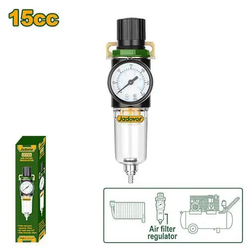 1/4-Inch In-Line Pneumatic Pressure Control & Water Trap (JDFF3503) – Heavy-Duty 40 Micron Air Line Regulator | JADEVER