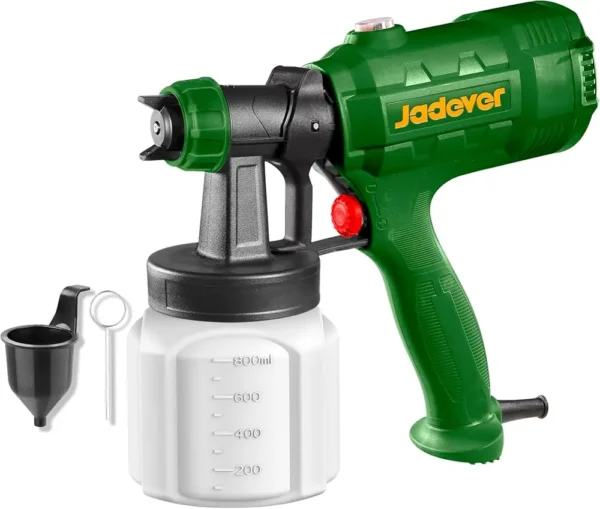 450W Electric HVLP Paint Spray Gun (JDEG1A16) – 800ml Container 100DIN-s Max Viscosity High-Atomization Power Painter with Viscosity Cup & Cleaning Needle | JADEVER