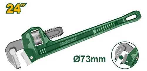 Heavy Duty 24 Inch Large Diameter Borewell Pipe, Water Main Distribution Line, Rusted Threaded G.I. Tube High Torque Drop Forged Pipe Wrench (JDPW1124) | JADEVER