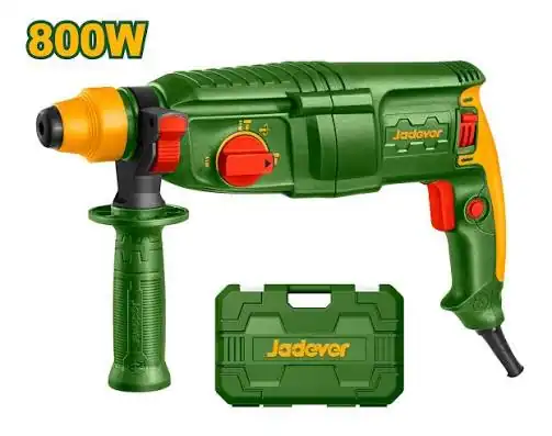 Heavy Duty 800W Reinforced Concrete Anchor Drilling, Brick Wall Switch Box Pocket Cutting & Cement Demolition SDS Plus Rotary Hammer (JDRH1D26) | JADEVER