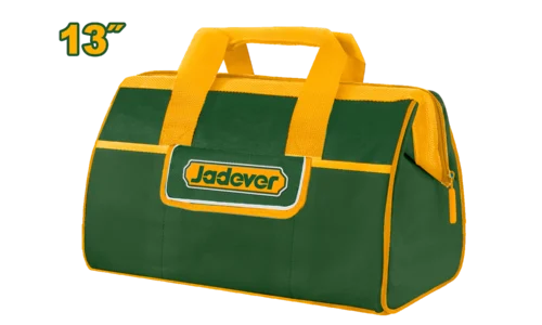 Professional 13" Open-Mouth Tool Bag (JDTG3113) – Heavy-Duty 600D Polyester Tote Rigid Frame Wide Opening & 3 Outer Pockets (8kg Capacity) | JADEVER
