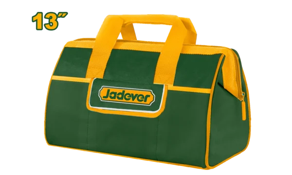 Professional 13" Open-Mouth Tool Bag (JDTG3113) – Heavy-Duty 600D Polyester Tote Rigid Frame Wide Opening & 3 Outer Pockets (8kg Capacity) | JADEVER