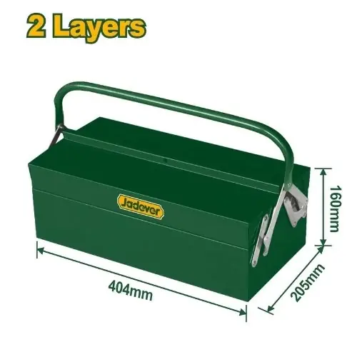 Professional 420mm Cantilever Steel Tool Box (JDTB8A33) – 2-Layer Heavy-Duty Metal Tool Organizer 0.6~0.8mm Thick Steel 3-Compartment Mechanic Chest | JADEVER