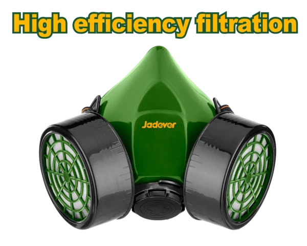 Professional Dual-Cartridge Half-Mask Industrial Respirator (JDRJ2502) – Low-Resistance Chemical & Vapor Filtering Mask Heavy-Duty Pesticide Spraying & Paint PPE | JADEVER