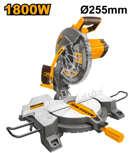 1800w-255mm-10-inch-heavy-duty-compound-miter-saw-bms18007-ingco 1800W 255mm (10") Heavy-Duty Compound Miter Saw (BMS18007) – High-Torque 5,300 RPM Woodworking Saw | 70x140mm Capacity with TCT Blade & Extension Bars | INGCO