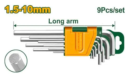9-pcs-long-arm-metric-hex-key-set-jdhk1291-jadever 9 Pcs Long-Arm Metric Hex Key Set (JDHK1291) – Heat-Treated CR-V Steel Allen Wrench Set (1.5mm-10mm) Rust-Resistant Chrome Finish | JADEVER