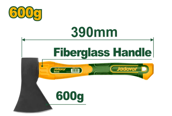 professional-600g-drop-forged-hand-axe-jdhm6306-jadever Professional 600g Drop-Forged Hand Axe (JDHM6306) – Heat-Treated #45 Carbon Steel Hatchet Ergonomic High-Impact Fiberglass Handle | JADEVER