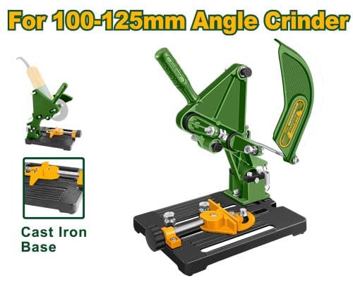 Jadever Angle Grinder Cut-Off Stand (JDASC1251) (2) Jadever Angle Grinder Cut-Off Stand (JDASC1251) – For 100-125mm Grinders, Cast Iron Base, 0-45° Miter Clamp with Aluminum Body